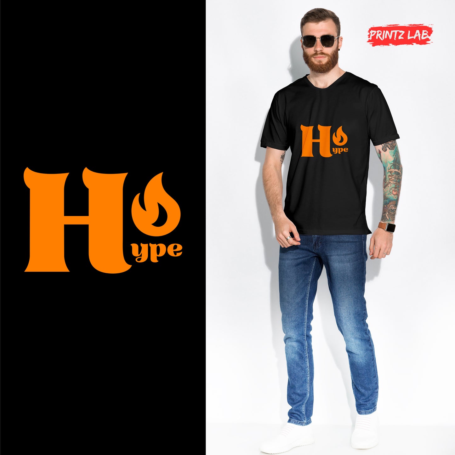 Hype Graphic Unisex Jersey Tee - Casual Streetwear T-Shirt