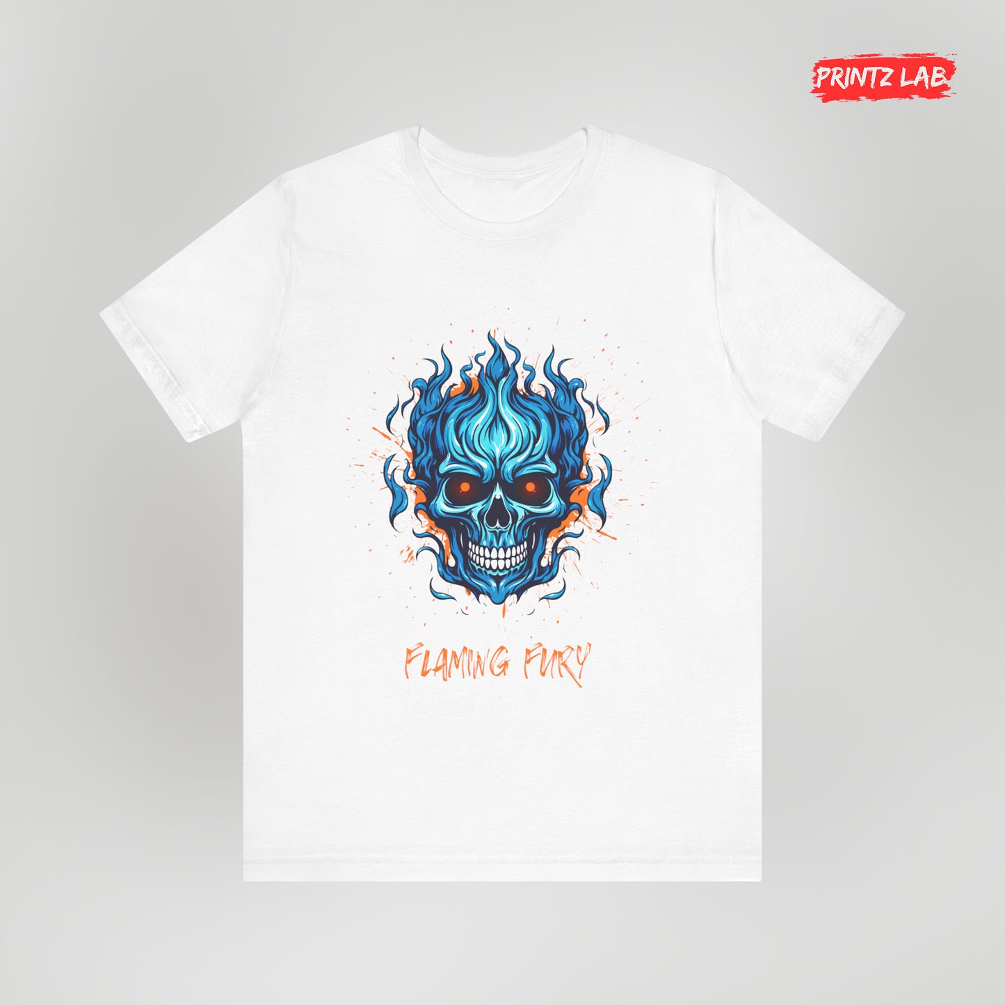 Flaming Fury Graphic Tee for Bold Style - White