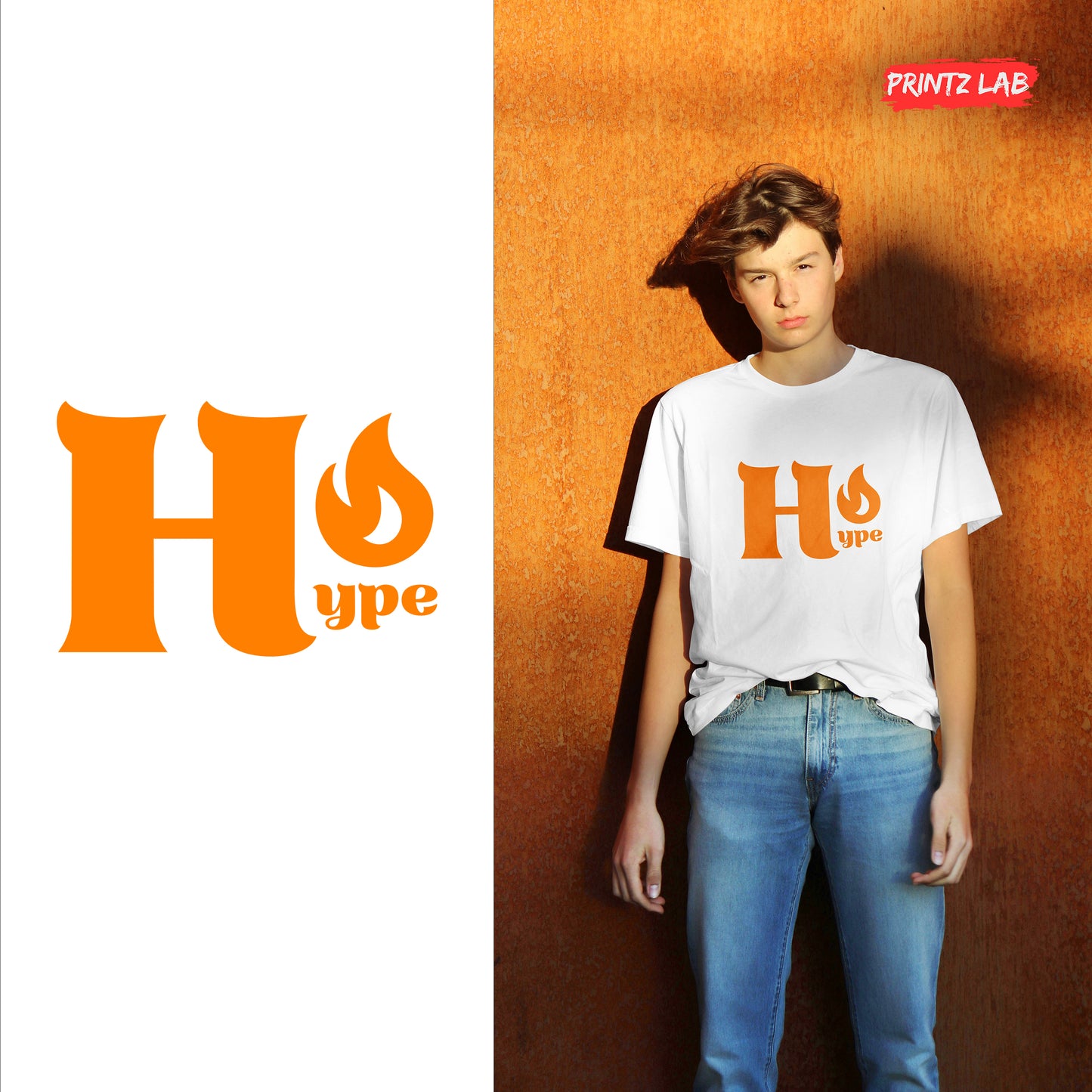 Hype Graphic Unisex Jersey Tee - White - Casual Streetwear T-Shirt