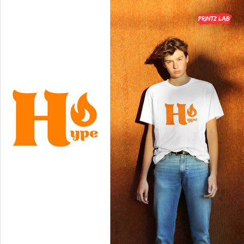 Hype Graphic Unisex Jersey Tee - White - Casual Streetwear T-Shirt