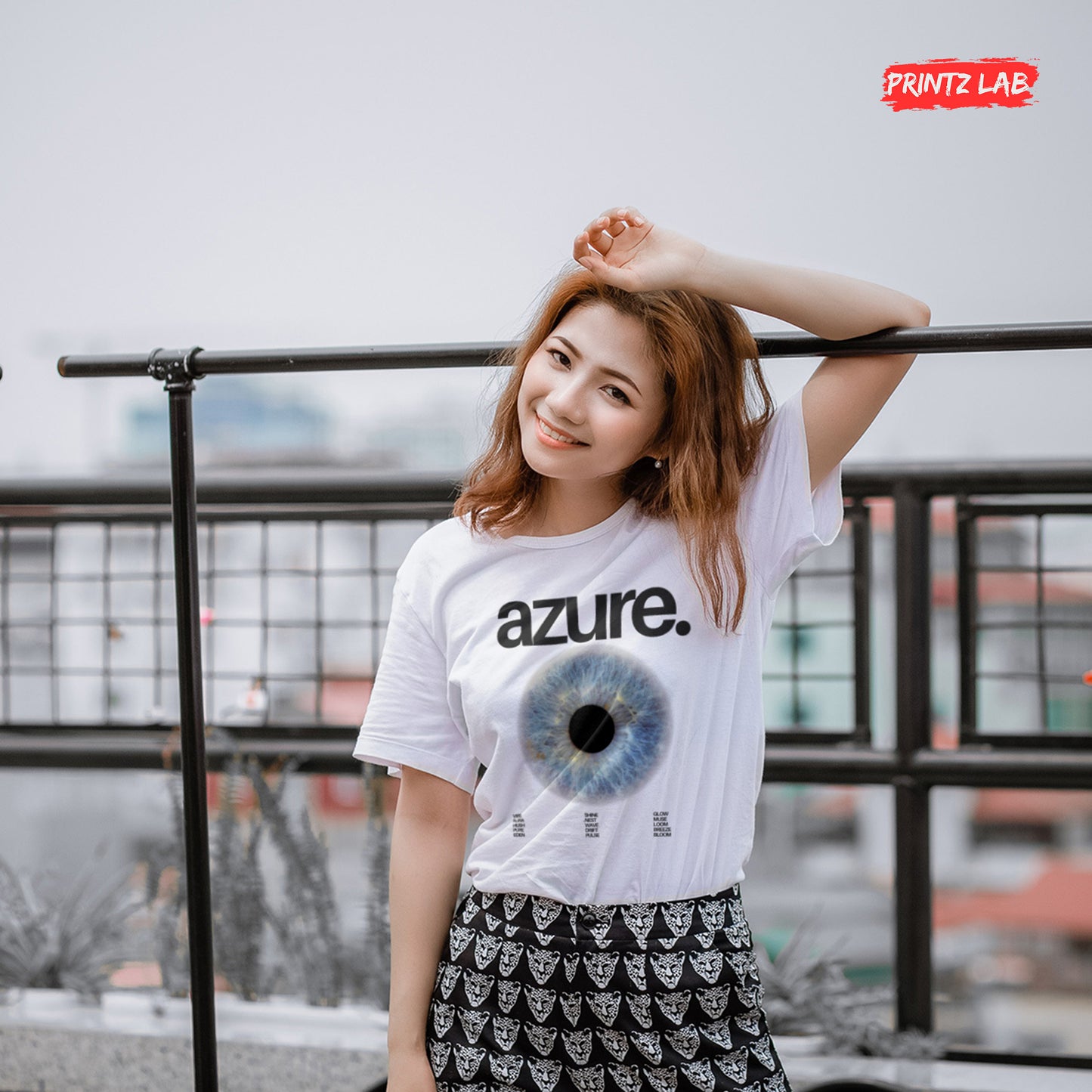Azure Eye Unisex Garment-Dyed T-Shirt - Glow in the Dark Design