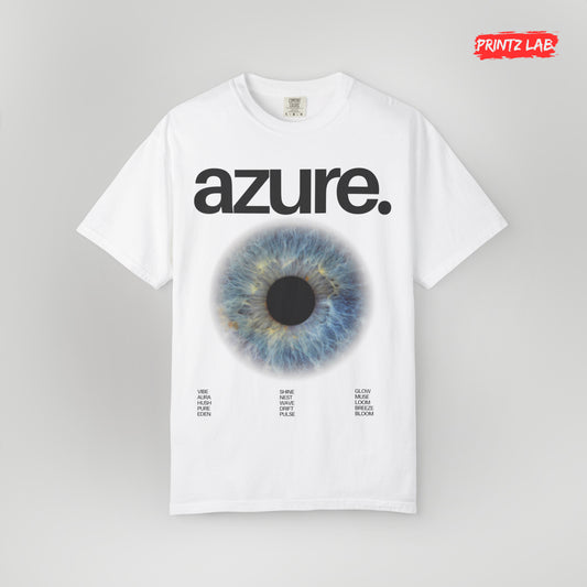 Azure Eye Unisex Garment-Dyed T-Shirt - Glow in the Dark Design