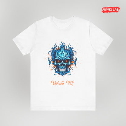 Flaming Fury Graphic Tee for Bold Style - White