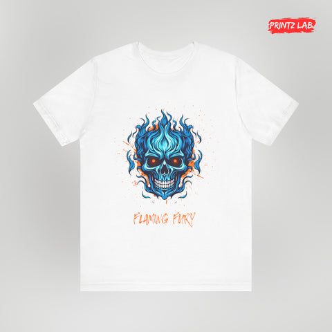 Flaming Fury Graphic Tee for Bold Style - White