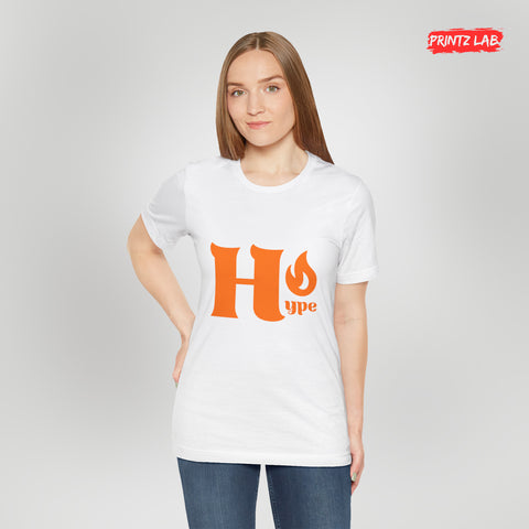 Hype Graphic Unisex Jersey Tee - White - Casual Streetwear T-Shirt
