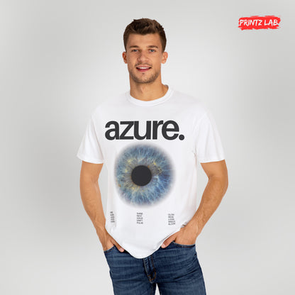 Azure Eye Unisex Garment-Dyed T-Shirt - Glow in the Dark Design
