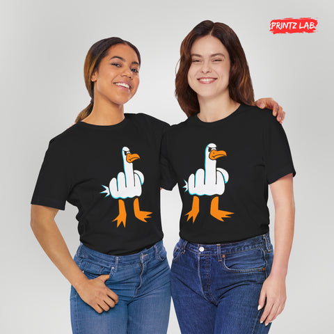 Rude Seagull - Graphic Tee - Black - Unisex Jersey Short Sleeve T-Shirt